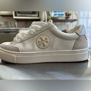 Tory Burch White Leather Sneakers